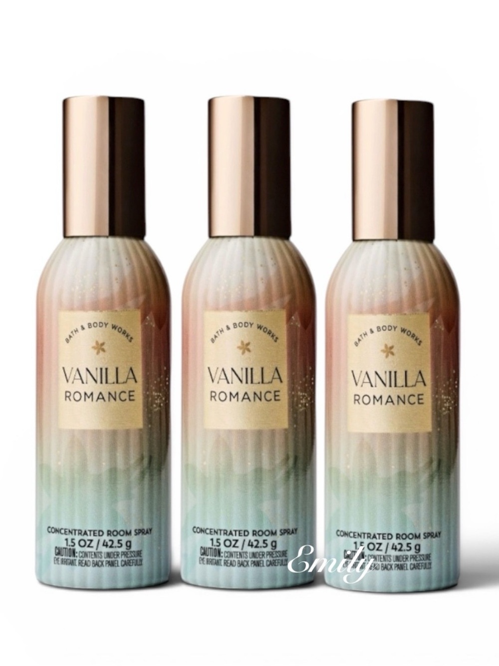 3X Bath & Body Works VANILLA ROMANCE concentrated Room Sprays